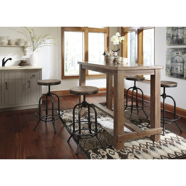 Pinnadel 5 Piece Bar Dining Set with Adjustable Stools