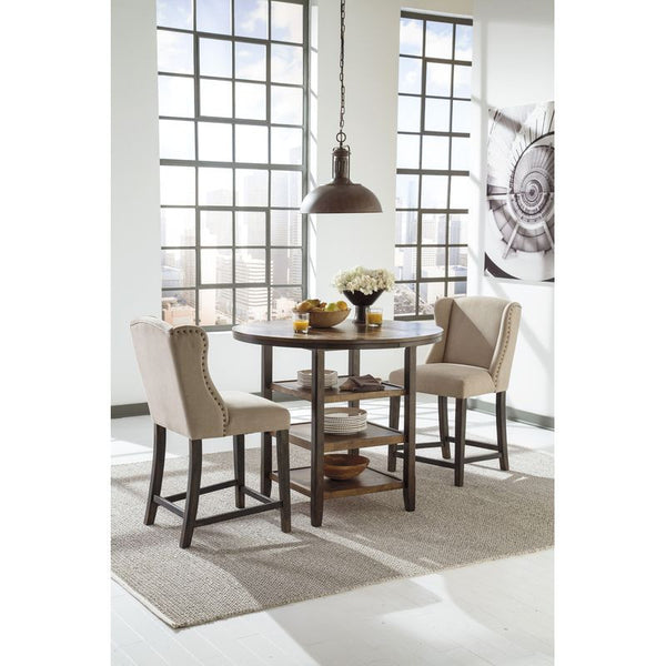 Moriann 3 Piece Beige Counter Dining Set