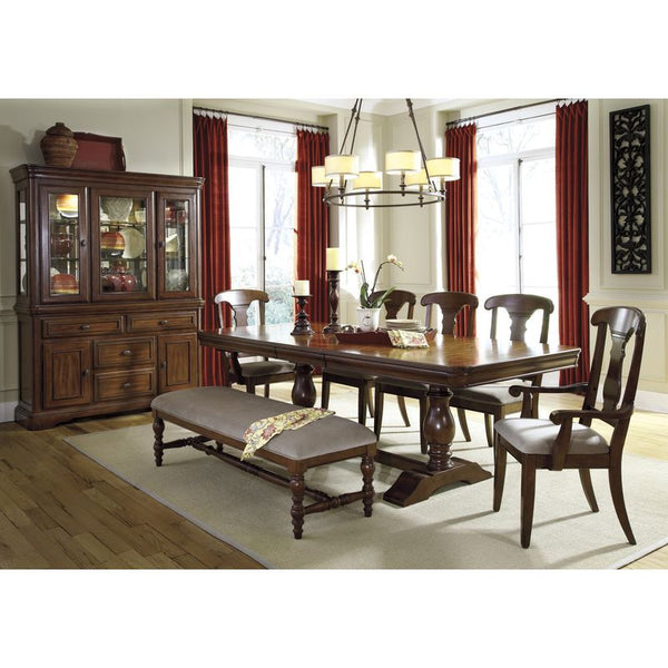 Leximore 7 Piece Bench Dining Set with Server