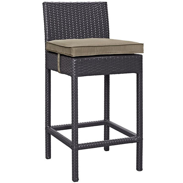 Convene Outdoor Patio Fabric Bar Stool in Espresso Mocha