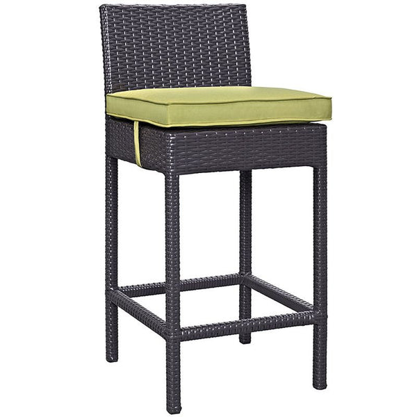 Convene Outdoor Patio Fabric Bar Stool in Espresso Peridot