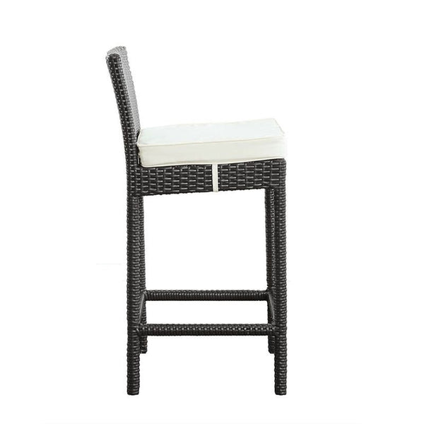 Convene Outdoor Patio Fabric Bar Stool in Espresso White