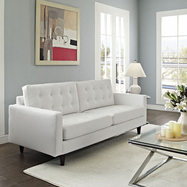 Empress Leather Sofa in White