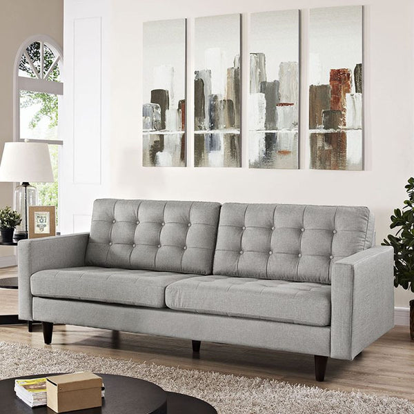 Empress Upholstered Sofa in Light Gray