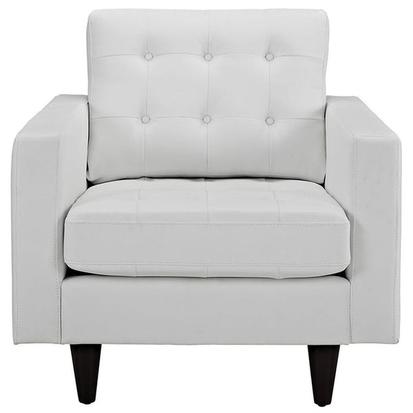 Empress Leather Armchair in White