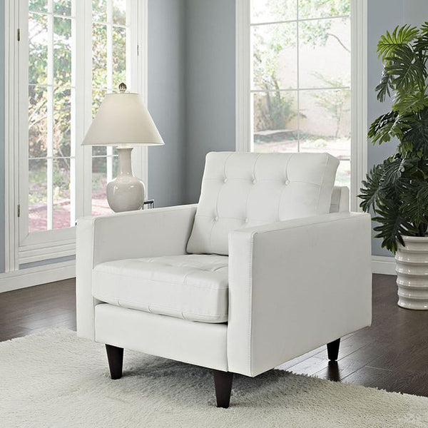 Empress Leather Armchair in White