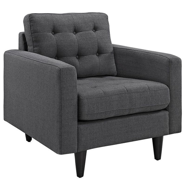Empress Upholstered Armchair in Gray