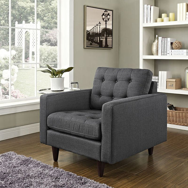 Empress Upholstered Armchair in Gray