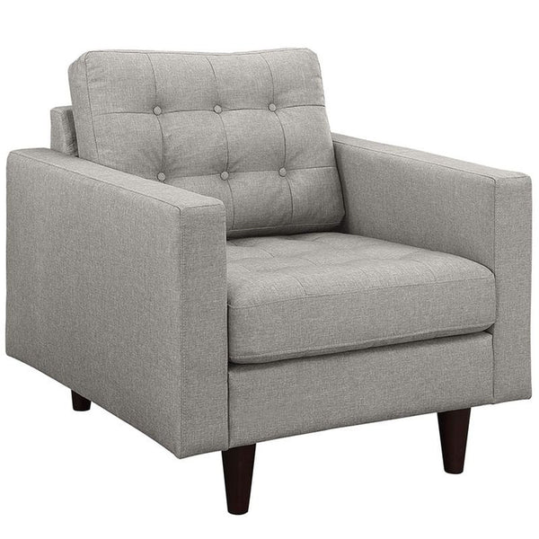 Empress Upholstered Armchair in Light Gray