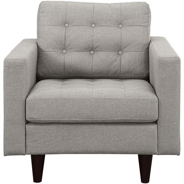 Empress Upholstered Armchair in Light Gray