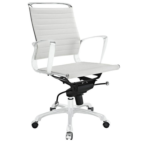 Tempo Mid Back Office Chair in White by Furniture and Things