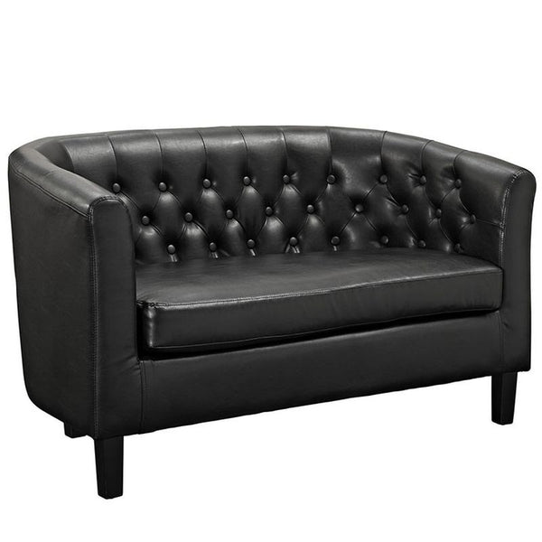 Prospect Vinyl Loveseat in Black