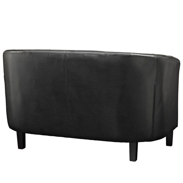 Prospect Vinyl Loveseat in Black