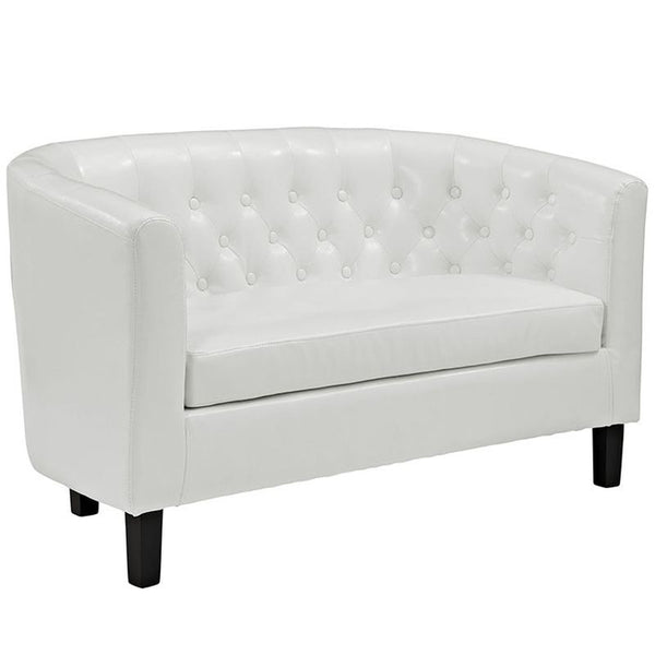Prospect Vinyl Loveseat in White