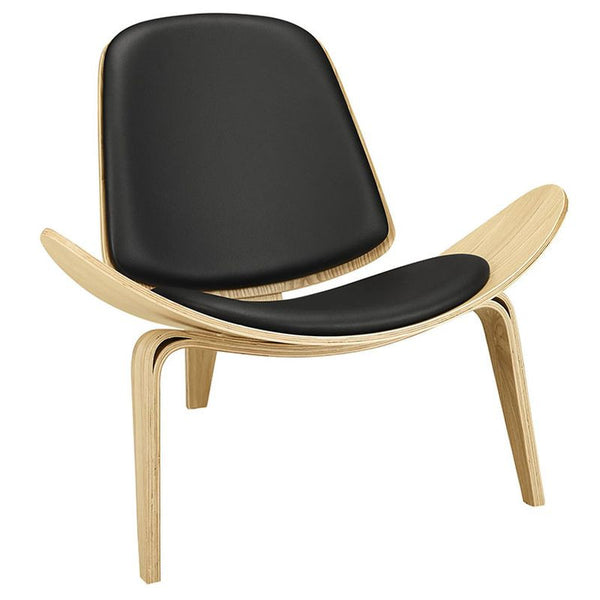 Arch Vinyl Lounge Chair in Oak Black