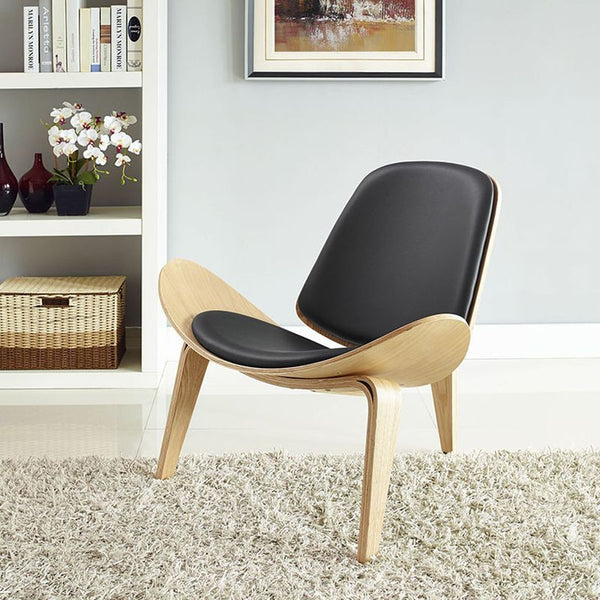 Arch Vinyl Lounge Chair in Oak Black