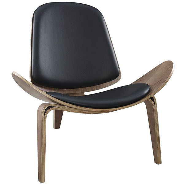 Arch Vinyl Lounge Chair in Walnut Black