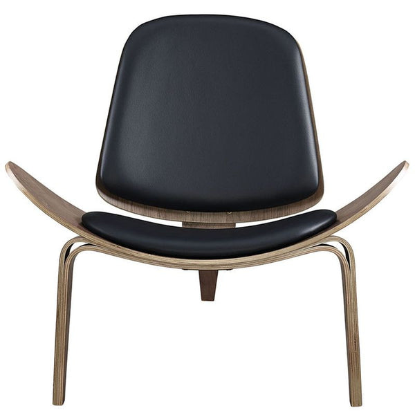 Arch Vinyl Lounge Chair in Walnut Black