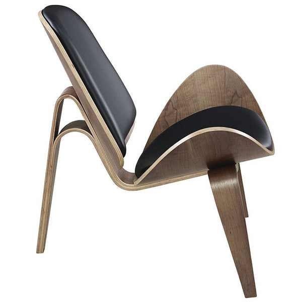 Arch Vinyl Lounge Chair in Walnut Black