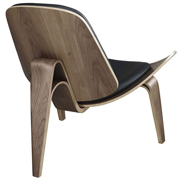 Arch Vinyl Lounge Chair in Walnut Black
