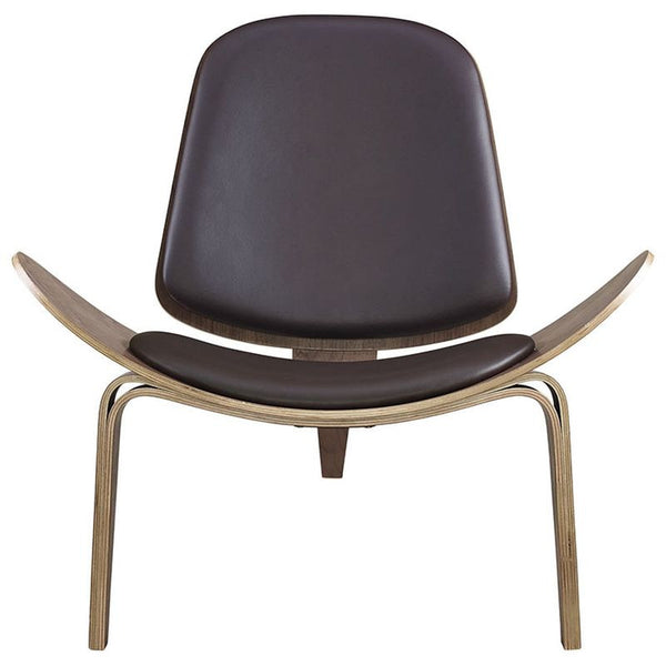 Arch Vinyl Lounge Chair in Walnut Brown