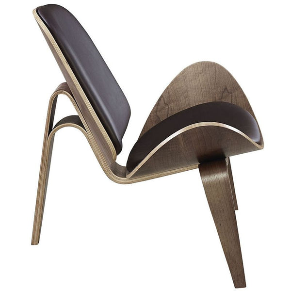 Arch Vinyl Lounge Chair in Walnut Brown