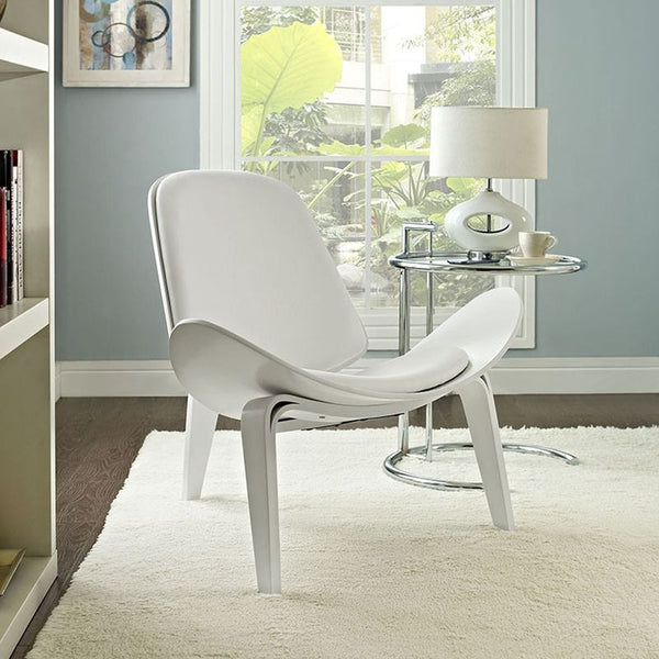 Arch Vinyl Lounge Chair in White White