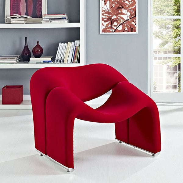 Cusp Lounge Chair in Red