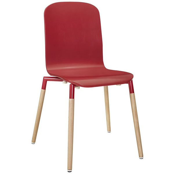 Stack Dining Wood Side Chair in Red