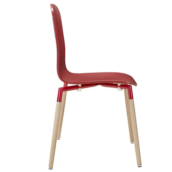 Stack Dining Wood Side Chair in Red