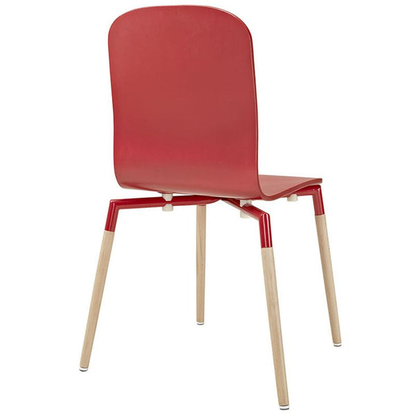 Stack Dining Wood Side Chair in Red