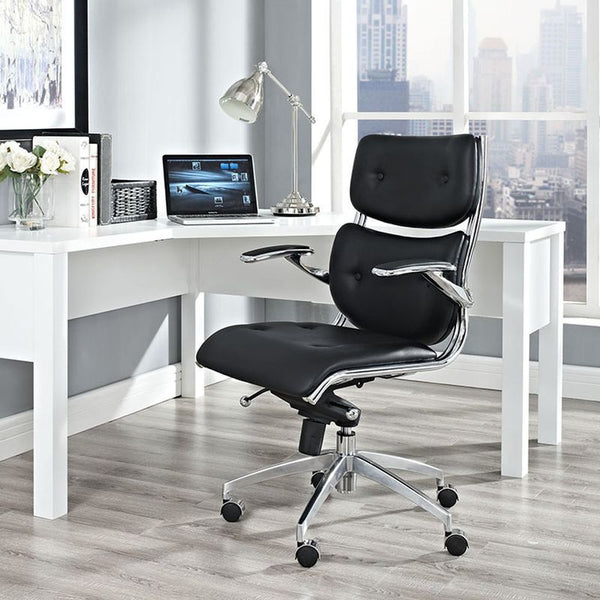 Push Mid Back Office Chair in Black