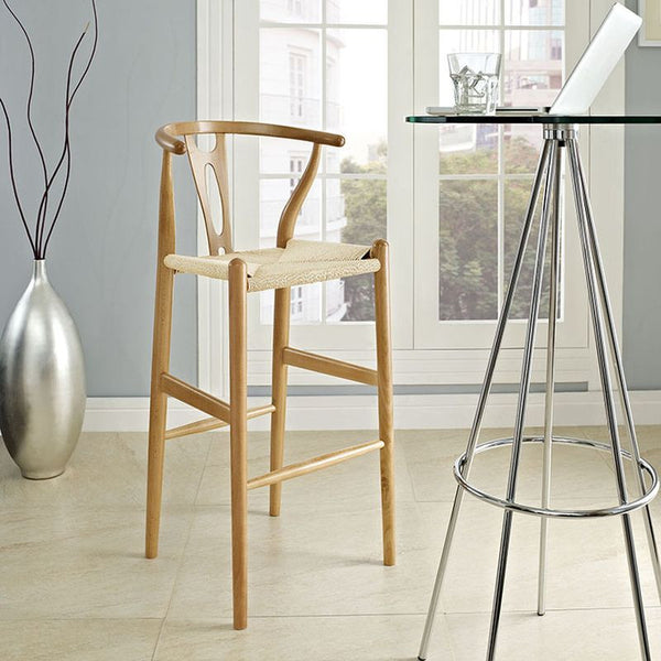Amish Wood Bar Stool in Natural