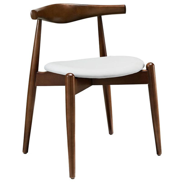 Stalwart Dining Side Chair in Dark Walnut White