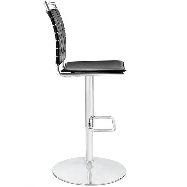Fuse Adjustable Armless Bar Stool in Black