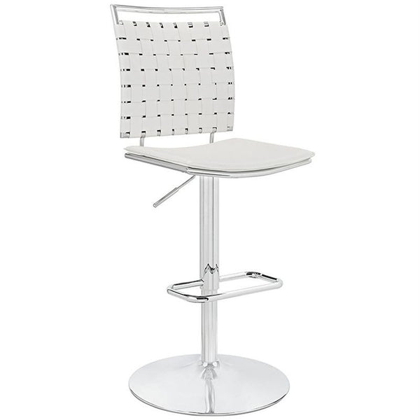 Fuse Adjustable Armless Bar Stool in White