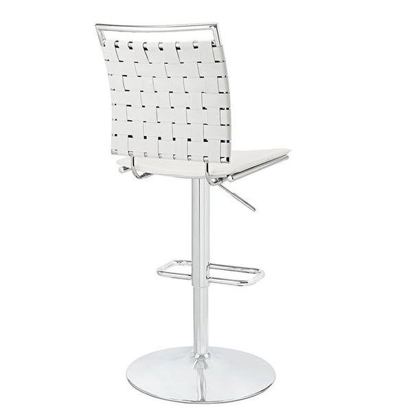 Fuse Adjustable Armless Bar Stool in White