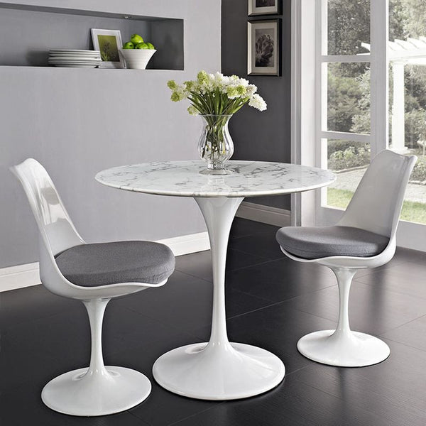 Lippa 36" Artificial Marble Dining Table in White