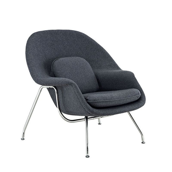 W Fabric Lounge Chair in Dark Gray by Furniture and Things