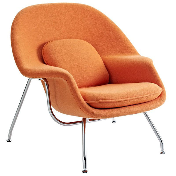 W Fabric Lounge Chair in Orange by Furniture and Things
