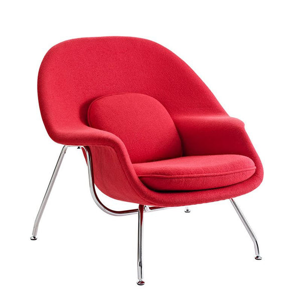 W Fabric Lounge Chair in Red by Furniture and Things