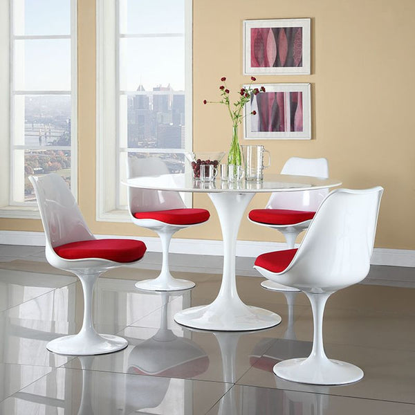 Lippa Dining Fabric Side Chair in Red