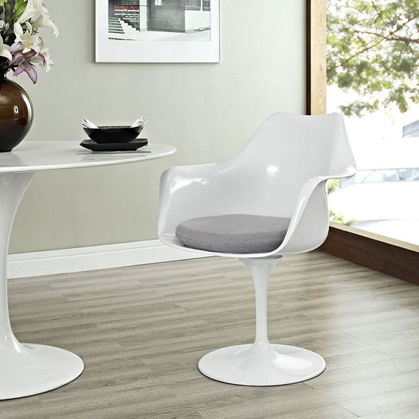 Lippa Dining Fabric Armchair in Gray