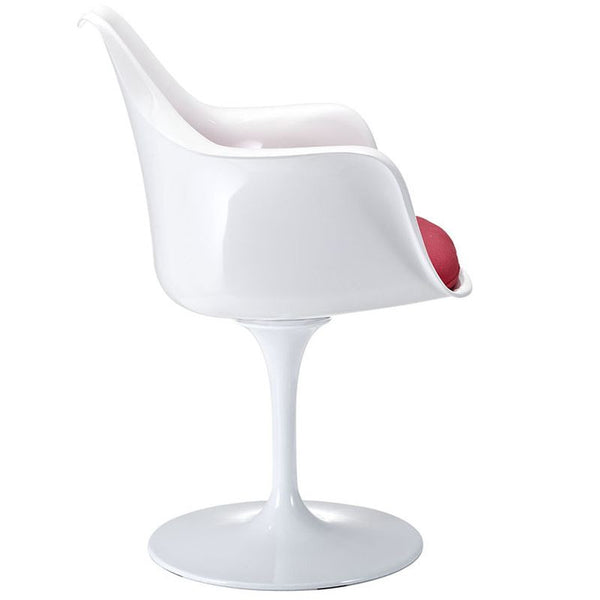 Lippa Dining Fabric Armchair in Red