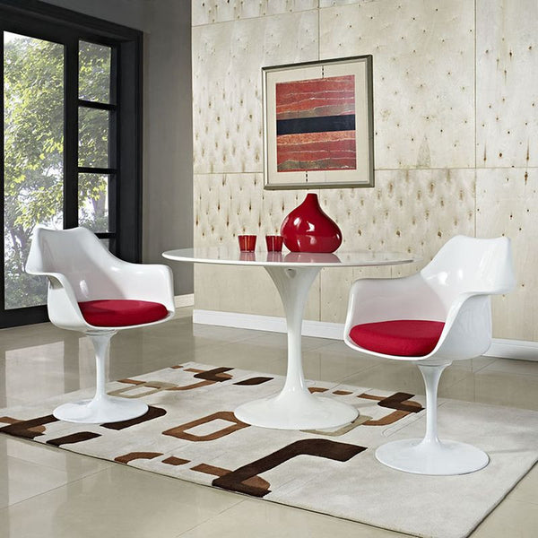 Lippa Dining Fabric Armchair in Red