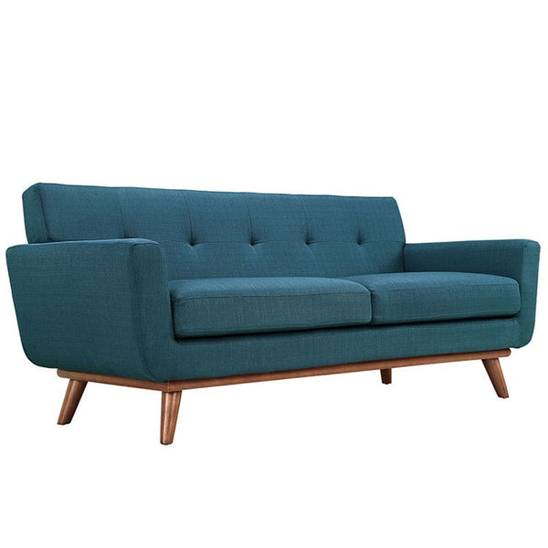 Engage Upholstered Loveseat in Azure