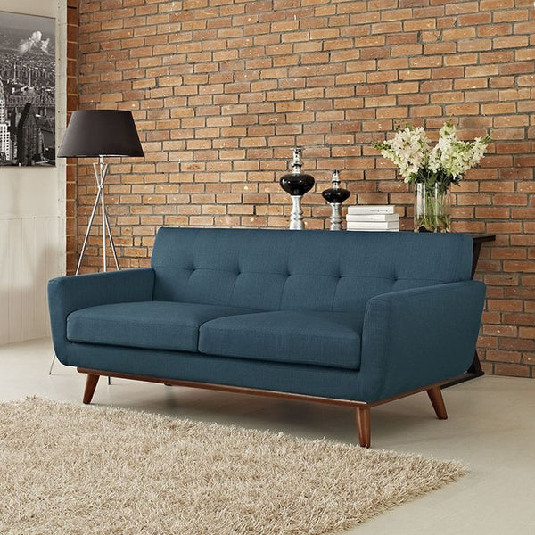 Engage Upholstered Loveseat in Azure