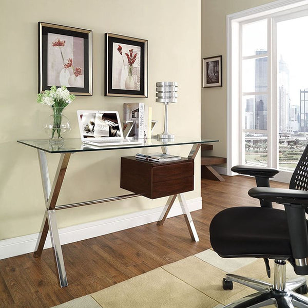 Stasis Office Desk in Walnut