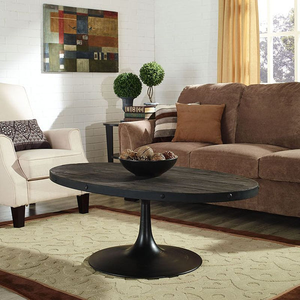 Drive Wood Top Coffee Table in Black