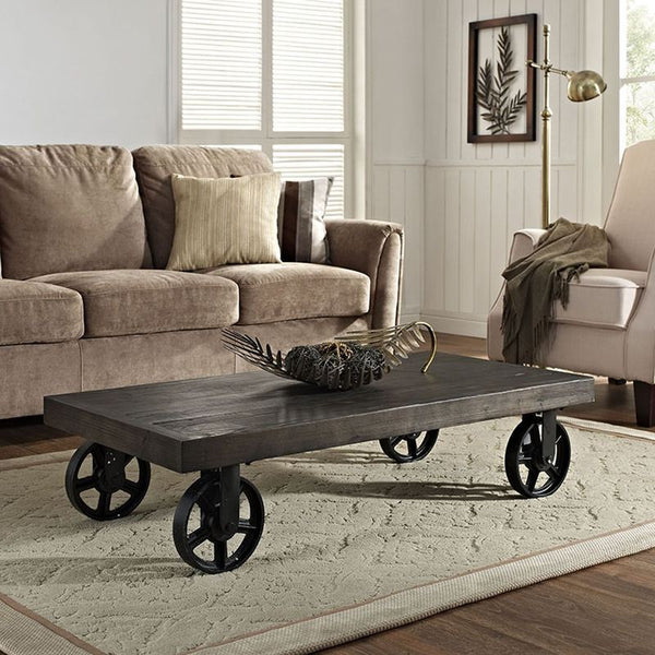 Garrison Wood Top Coffee Table in Black